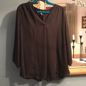 Black & Tiny White Polk-a-Dot Mama Blouse